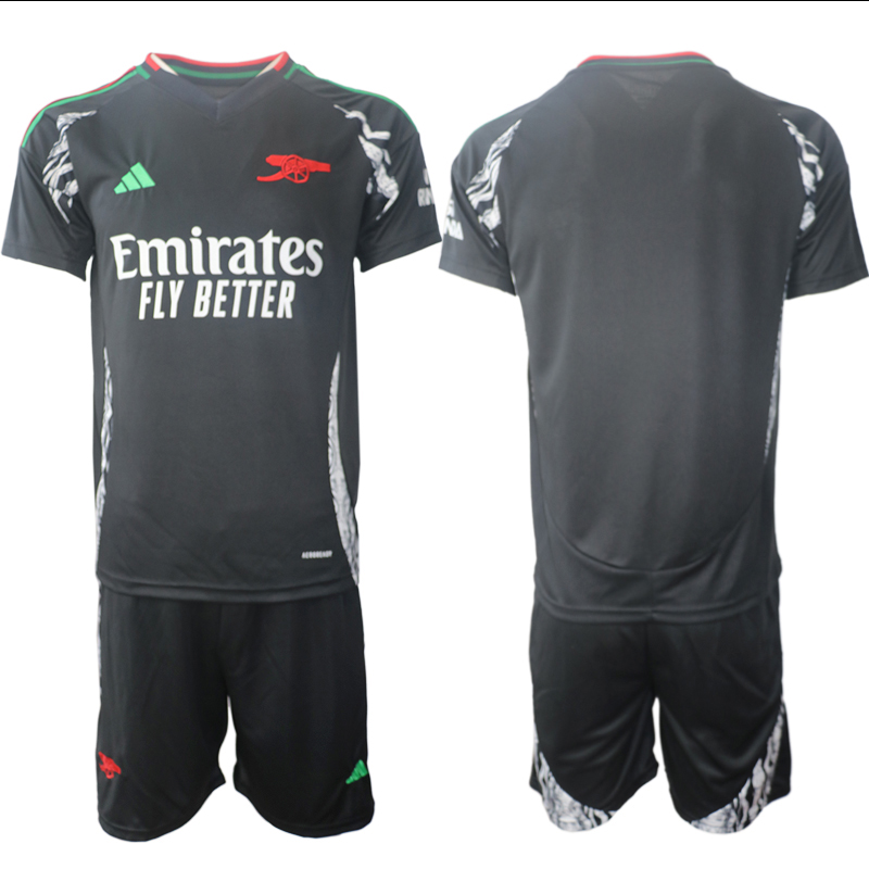 Men 2024-2025 Club Arsenal away Black blank Soccer Jersey->customized soccer jersey->Custom Jersey